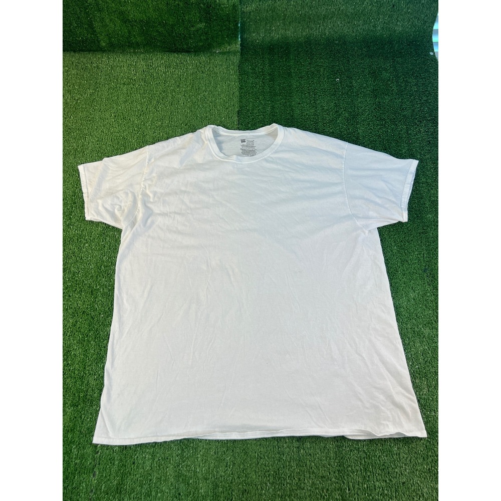 Hanes ComfortSoft Mens 2XL White Short Sleeve Crewneck 100%‎ Cotton T-Shirt